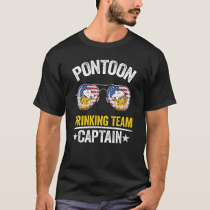 Camiseta Equipo de bebidas Pontoon Capitán Cerveza de barco