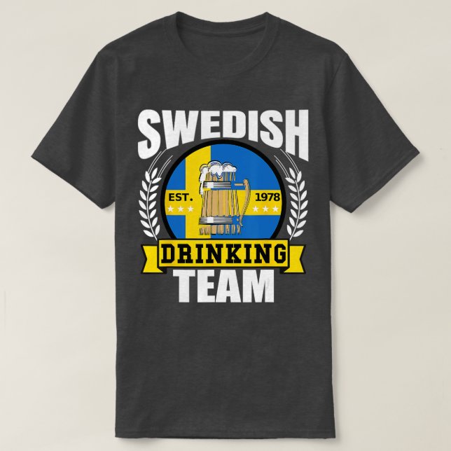 Camiseta Equipo de bebidas sueco Funny Fiesta de cerveza Ba (Diseño del anverso)