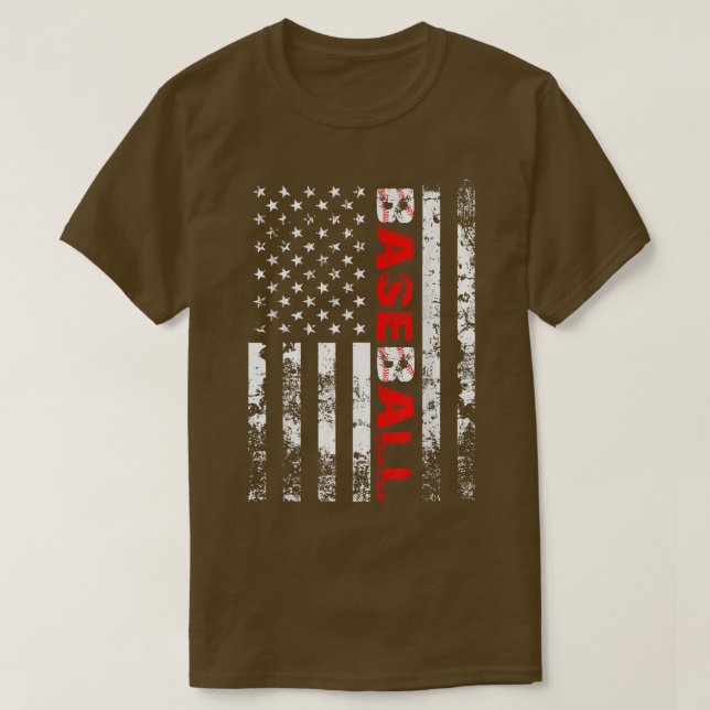Camiseta Equipo de Béisbol de Bandera Americana 282 (Diseño del anverso)
