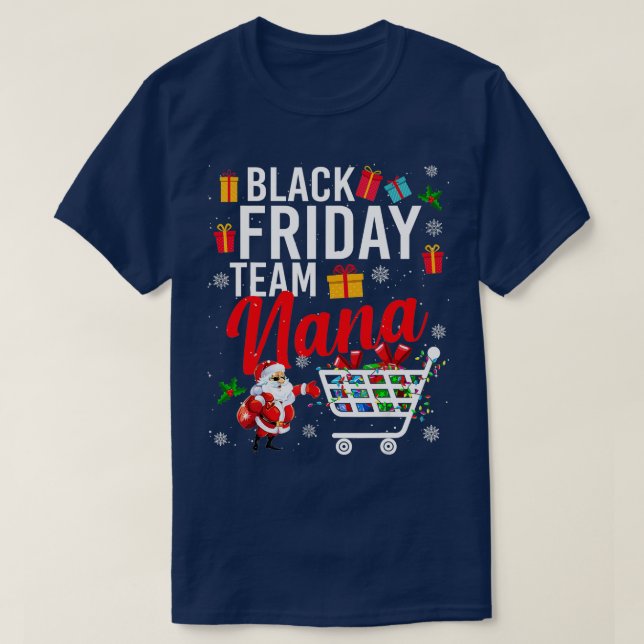 Camiseta Equipo de Black Friday Nana Cute Navidades Shoppin (Diseño del anverso)