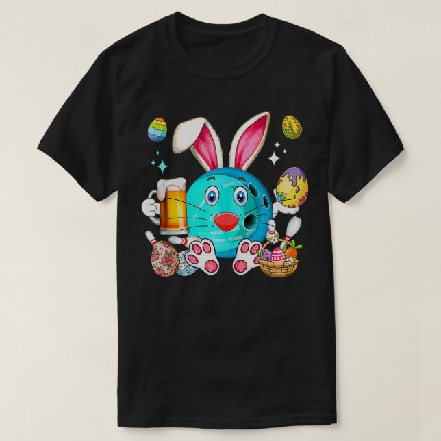 Camiseta Equipo de boliche de conejo de Pascua Beer Gracios (Diseño del anverso)