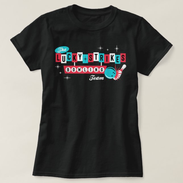 Camiseta Equipo de boliche de huelgas afortunadas - Hombres (Diseño del anverso)