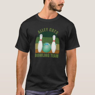 Camiseta Equipo de bolos de diez bolos divertidos Alley Cat