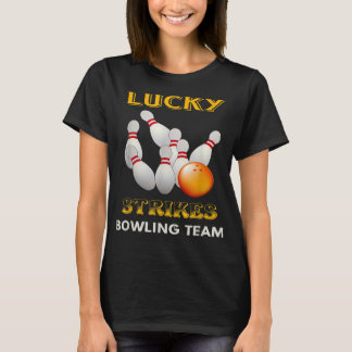 Camiseta Equipo de bolos de Lucky Strikes Retro Hombres Jóv