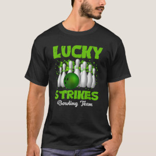 Camiseta Equipo de bolos Lucky Strikes Feliz día de San Pat