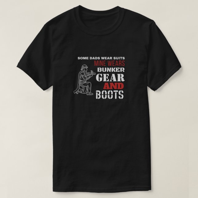 Camiseta Equipo de bomberos y botas (Diseño del anverso)