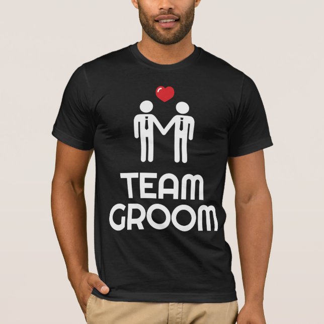 Camiseta Equipo De Camisas Matrimoniales Gay Groom Para Hom (Anverso)