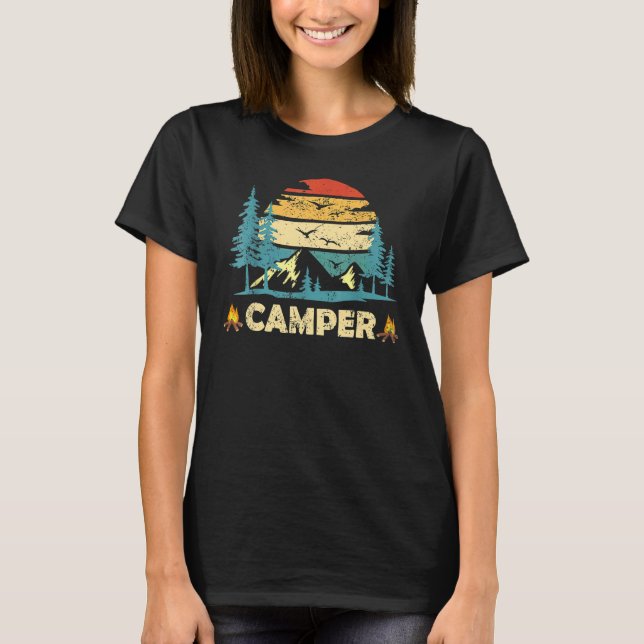Camiseta Equipo de camping de vídeo retro de vídeo (Anverso)