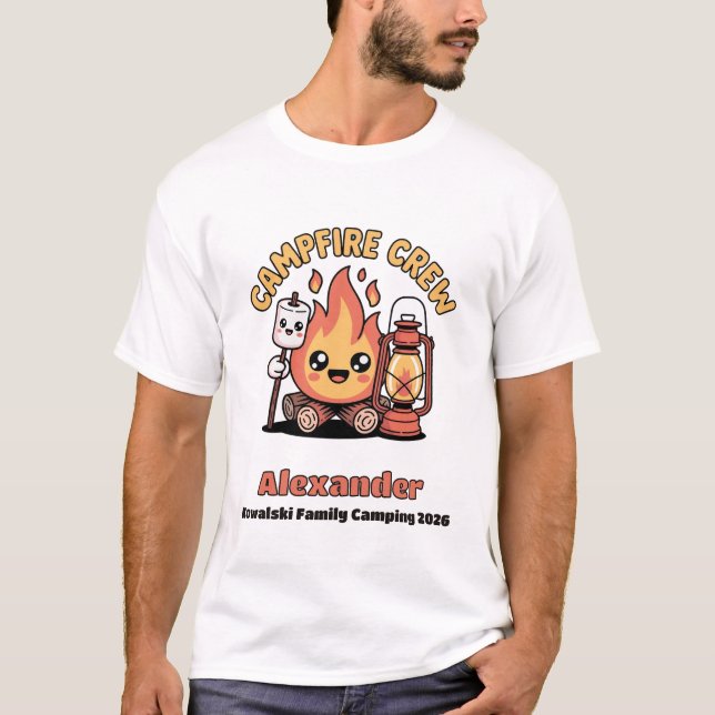 Camiseta Equipo de Camping Familiar Personalizado (Anverso)