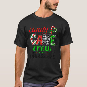 Camiseta Equipo de Caramelo de Navidad Enfermera Vida Enfer