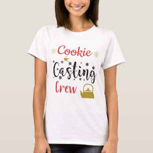 Camiseta Equipo de casting de cocina Feliz Navidad Árboles 