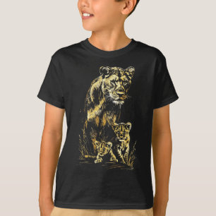 Camiseta Equipo de caza de cubos de leones, dibujo sobre vi