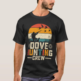 Camiseta Equipo de Caza de Palomas Diseño Retro Atardecer