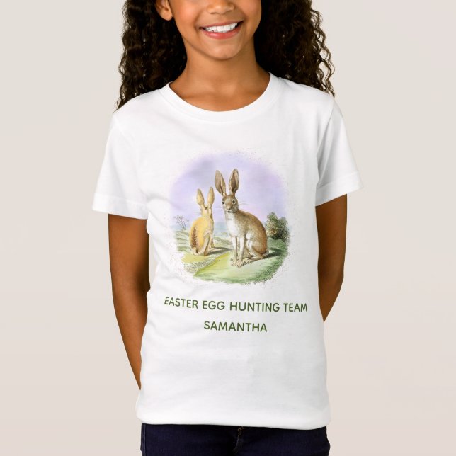 Camiseta Equipo de caza personalizada de huevos de Pascua B (Anverso)