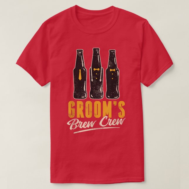 Camiseta Equipo de Cerveza del Novio Divertidos Padrinos Fi (Diseño del anverso)