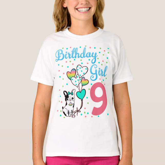 Camiseta Equipo de Chica francés de fiesta de cumpleaños de (Anverso)