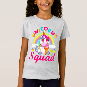 Camiseta Equipo de chicas de helado de arcoíris de unicorni