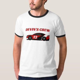 Camiseta Equipo de coche de carreras rojo del papá cumpleañ