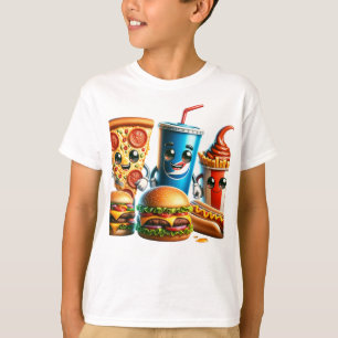Camiseta Equipo de comida de dibujos animados lindos – Pizz
