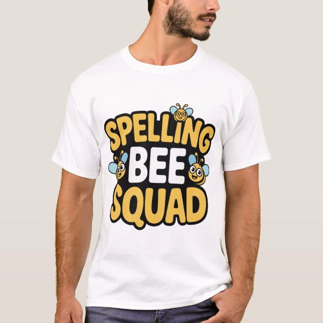 Camiseta Equipo de Concurso de Ortografía Diseño de Abeja L (Anverso)