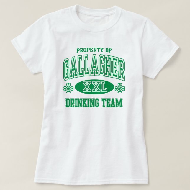 Camiseta Equipo de consumición irlandés de la familia de (Diseño del anverso)
