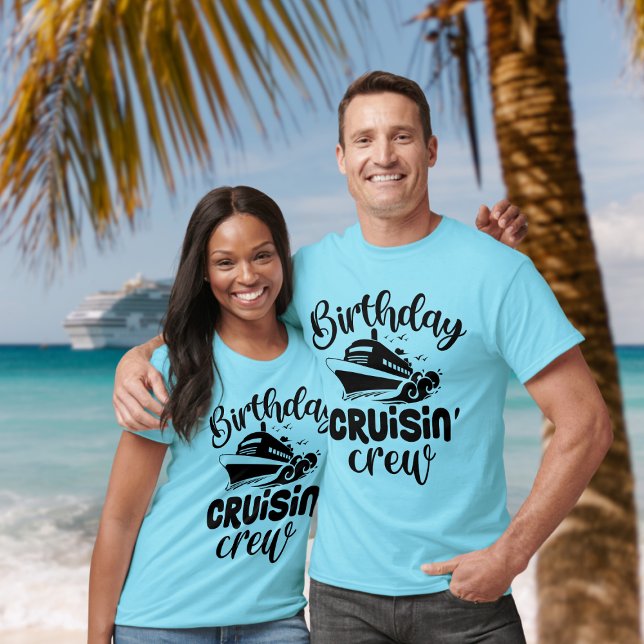 Camiseta Equipo de crucero de cumpleaños - Cruceros diverti (Birthday cruising crew - fun cruise tshirt for the group)