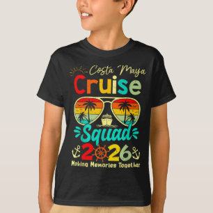 Camiseta Equipo de crucero vintage Costa-maya 2026 Barco de