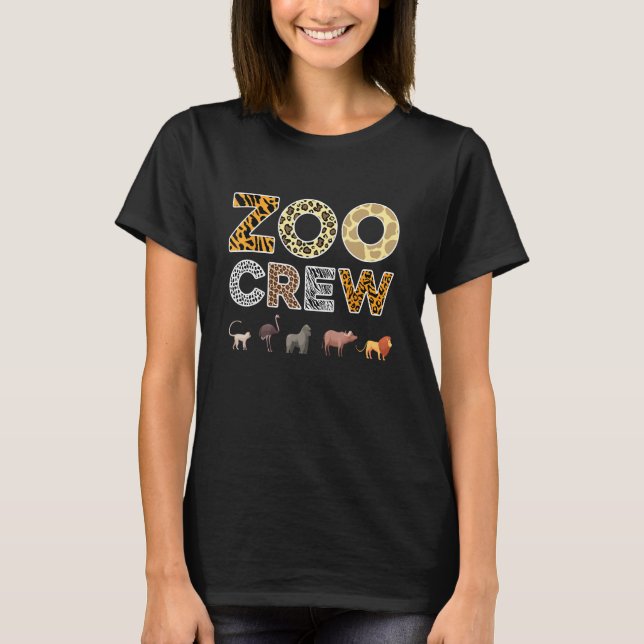Camiseta Equipo de cuidadores de zoo estampado de animales  (Anverso)