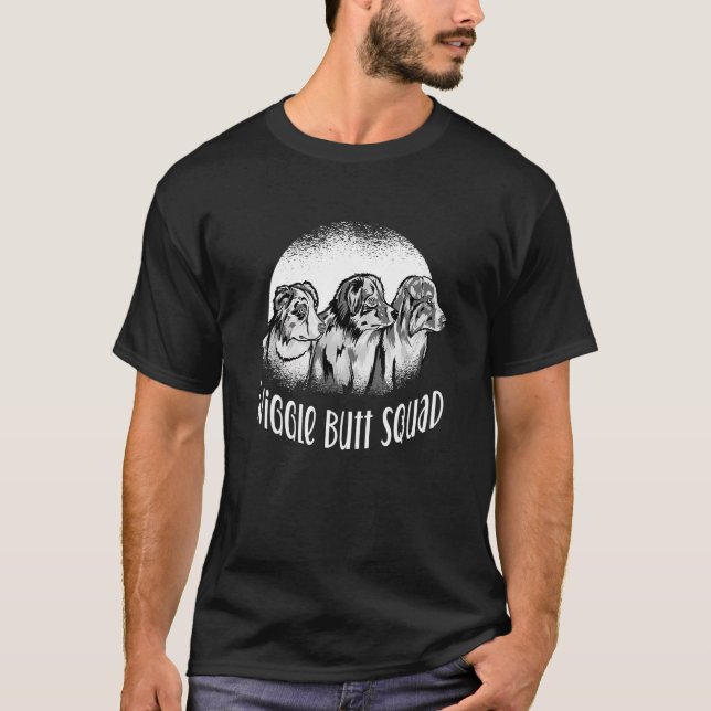 Camiseta Equipo de Culo de Zigzag Australiano Perro Pastor  (Anverso)