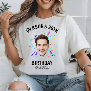 Camiseta Equipo de Cumpleaños 10 20 30 40 50 Cara Personali