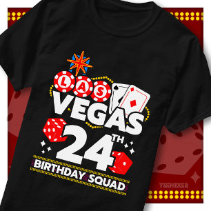 Camiseta Equipo de Cumpleaños 24 de Vegas Fiesta en el Casi