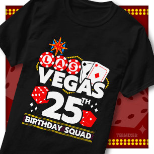 Camiseta Equipo de Cumpleaños 25 de Vegas Fiesta de Casino
