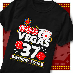 Camiseta Equipo de Cumpleaños 37 de Vegas Fiesta en el Casi