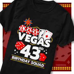 Camiseta Equipo de Cumpleaños 43 de Vegas Fiesta de Casino
