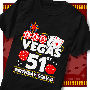 Camiseta Equipo de Cumpleaños 51 de Vegas Casino Fiesta