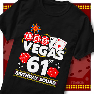Camiseta Equipo de Cumpleaños 61 de Vegas Fiesta de Casino