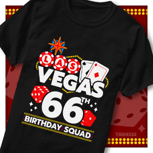 Camiseta Equipo de Cumpleaños 66 de Vegas Fiesta de Casino