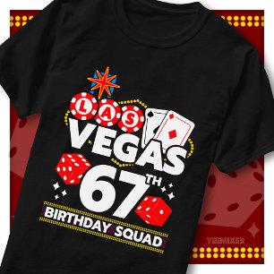 Camiseta Equipo de Cumpleaños 67 de Vegas Fiesta de Casino