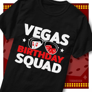 Camiseta Equipo de Cumpleaños de Casino con Gafas de Sol de