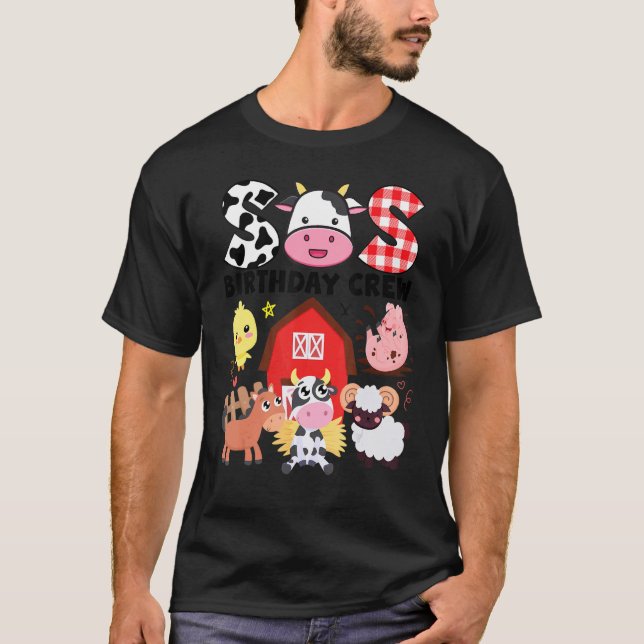 Camiseta Equipo de cumpleaños de la hermana vaca Tema de gr (Anverso)
