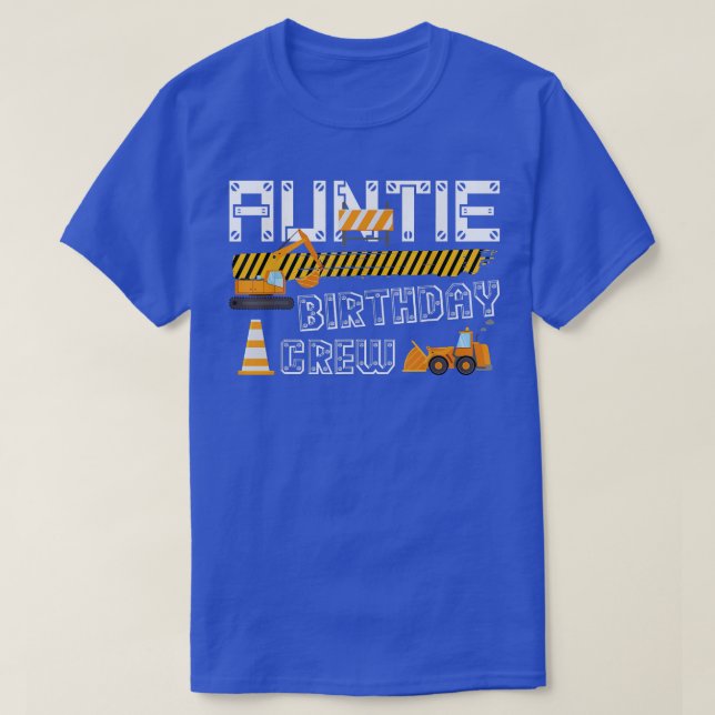 Camiseta Equipo de cumpleaños de la tía Camiones de constru (Diseño del anverso)