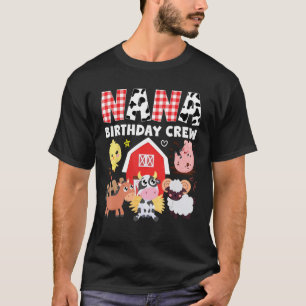 Camiseta Equipo de cumpleaños de Nana Vaca Granja Tema Anim