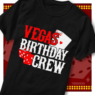 Camiseta Equipo de Cumpleaños de Vegas para Fiesta de Casin