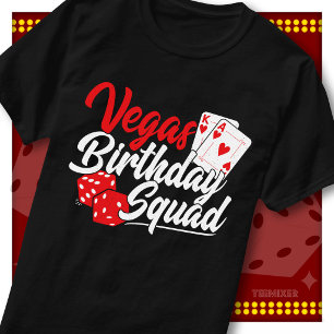 Camiseta Equipo de Cumpleaños de Vegas para Fiesta de Casin