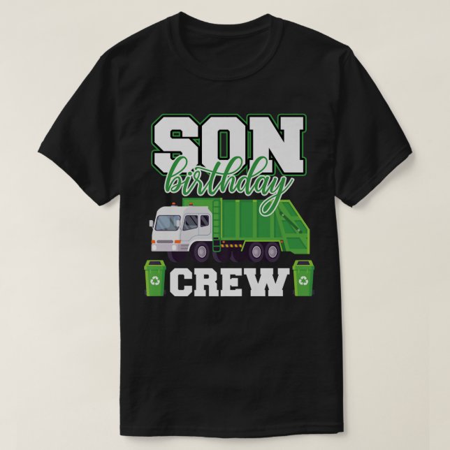 Camiseta Equipo de Cumpleaños del Hijo Camión de Basura Fam (Diseño del anverso)