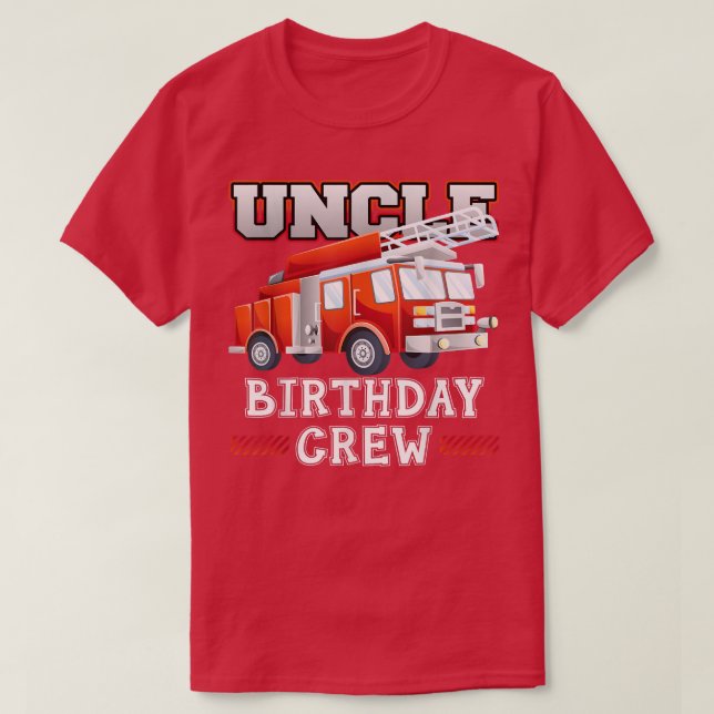 Camiseta Equipo de Cumpleaños del Tío Camión de Bomberos Bo (Diseño del anverso)