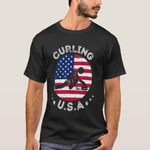 Camiseta Equipo de Curling Retro de EE.UU. Apoyo a los EE.U
