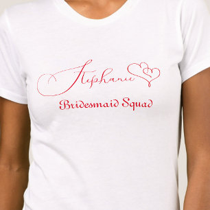 Camiseta Equipo de Damas de Honor Personalizado Escritura M