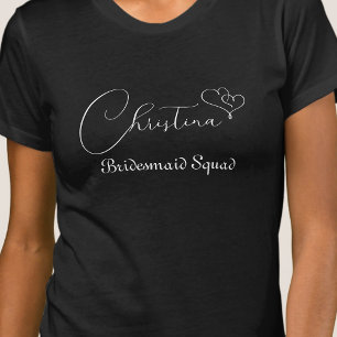 Camiseta Equipo de Damas de Honor Personalizado Letra Moder