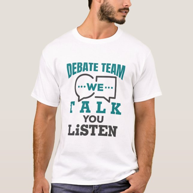 Camiseta Equipo de Debate Hablamos Tú Escuchas (Anverso)